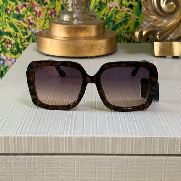 Express Retro oversized square frame chain sunglasses - Picture 12 of 16